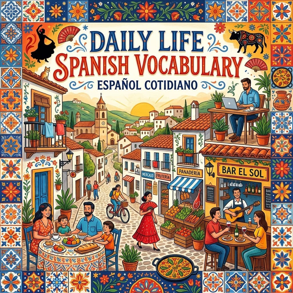 Everyday Spanish Vocabulary cover illustration