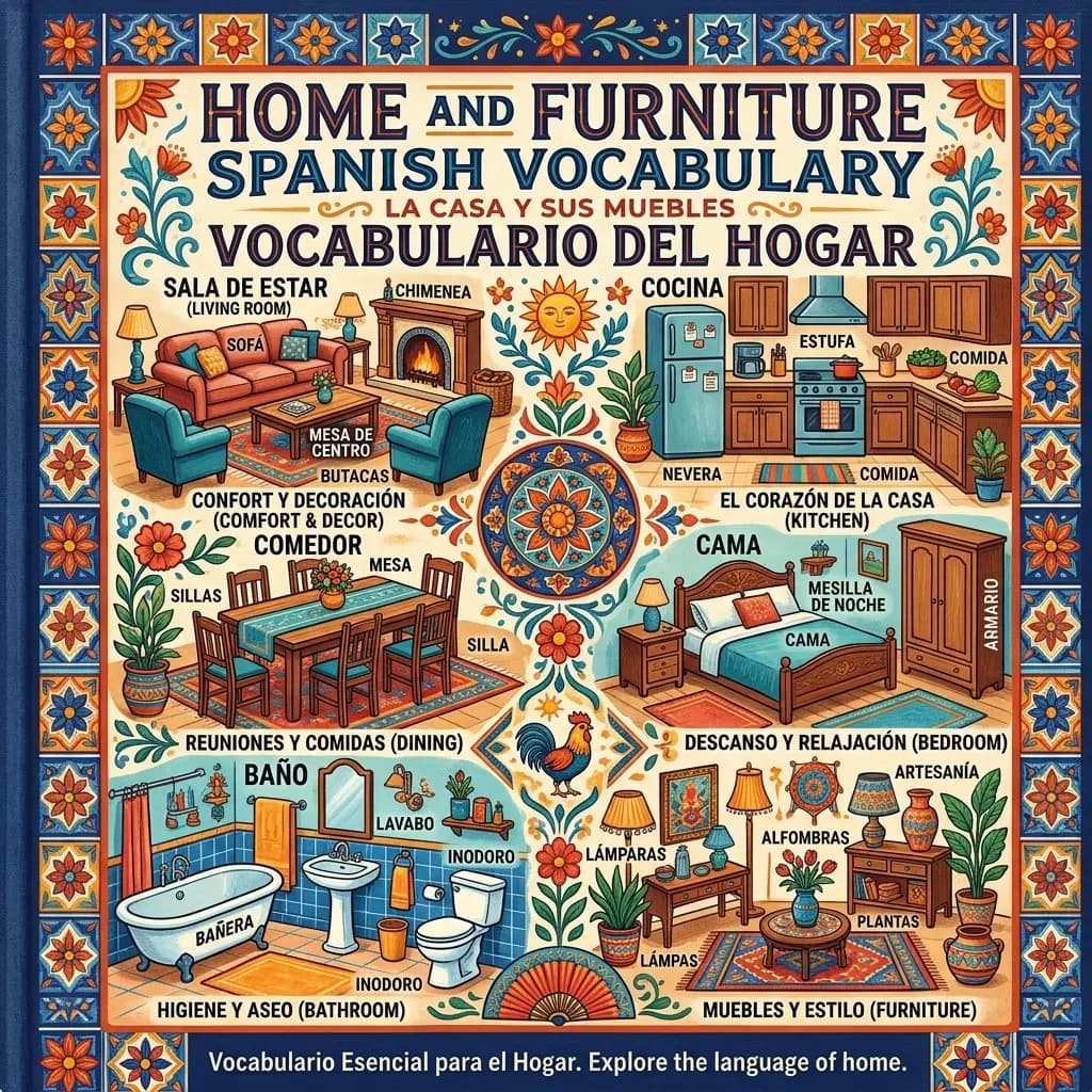 Spanish Home Vocabulary cover illustration