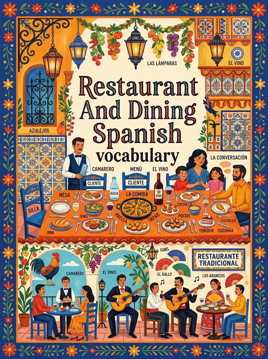 Spanish Restaurant Vocabulary cover illustration
